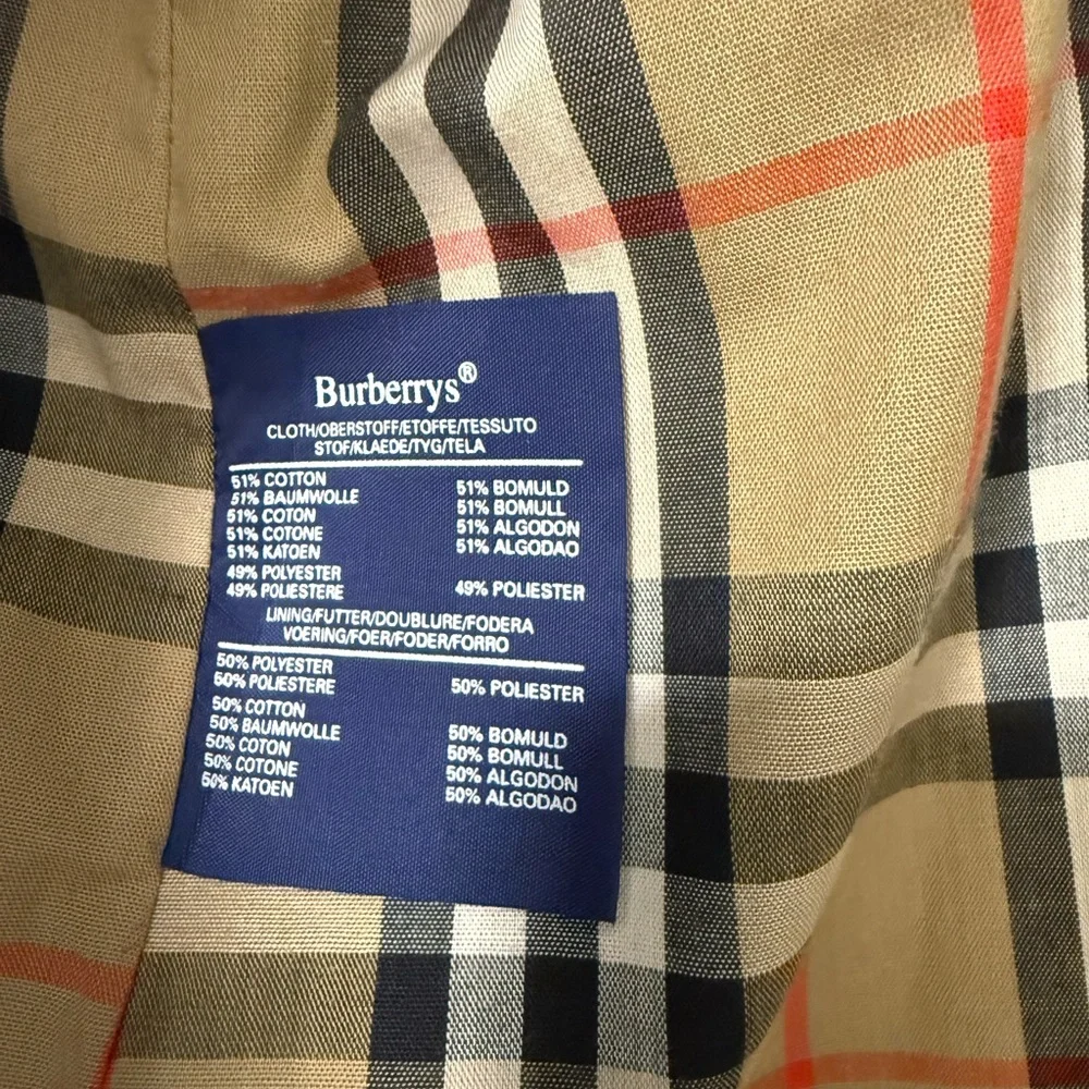 Vintage Burberrys Trench Coat Long Beige Nova Check Wool Liner - Picture 10 of 12